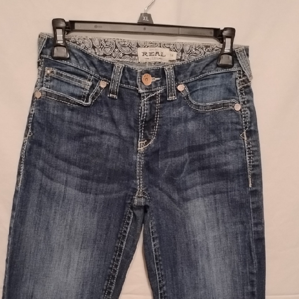 EE-002 Ariat "Real Denim" Women's Dark Blue Washed Straight Leg Jeans